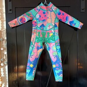 Colorful FANTS Patterned Full-Body Wet Suit Australia swim suit 4t